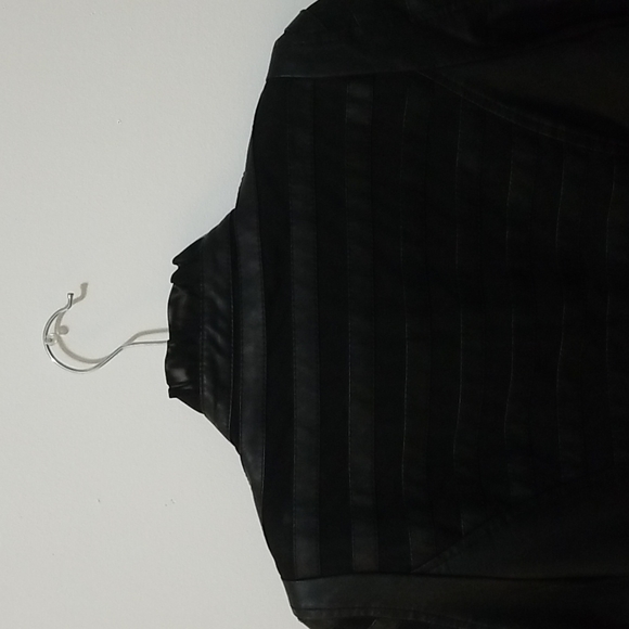 Drôle De Copine French Military Black Vegan Leather Jacket S/M - Picture 8 of 9